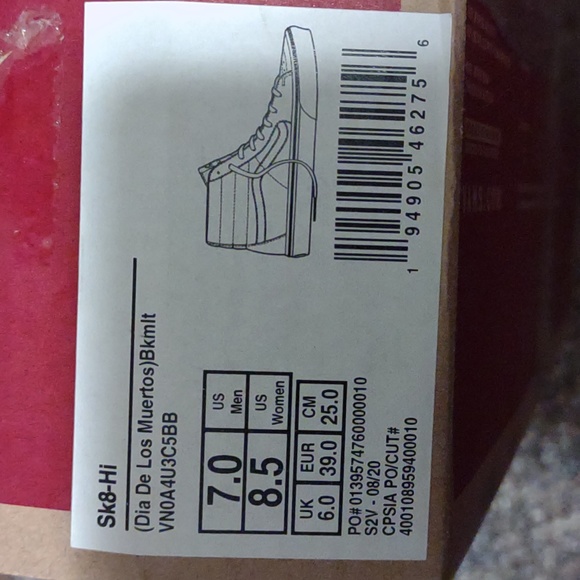👣Unisex see Size chart Attention "VANS SK8-Hi Día De Los Muertos Sk8 Snezkers - Picture 11 of 11